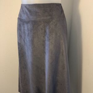Sigrid Olsen • Petite Velour Grey Skirt